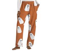 Pantalon thermique pour femme, pantalon de pyjama d'Halloween, imprimé citrouille, pantalon de pyjama amusant, vêtements de nuit avec sous-vêtements, leggings pour femme, esprit moelleux, citrouille