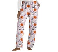 Pantalon thermique pour femme, pantalon de pyjama d'Halloween, imprimé citrouille, pantalon de pyjama amusant, vêtements de nuit avec sous-vêtements, leggings pour femme, esprit moelleux, citrouille