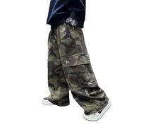 Pantalon Travail Enfant Pantalon Cargo Camouflage pour garçon, Jogging décontracté, Coupe Droite, Coupe Ample, pour Le Travail,Les Adolescents, Les Enfants et Jeunes, idéal Aventures en Plein air