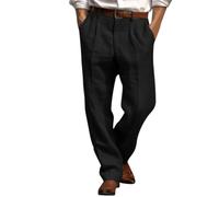 Pantalon Travail Homme Droit, Pantalon Pince Homme Vintage Casual Léger Confortable Respirant Large Business Ample avec Poches Couleur Unie Long De Tous Les Jours Vacances Pants Slim