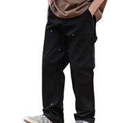 Pantalon Travail Homme - Pantalon Cargo Homme Moderne Coupe Droite Style Japonais Rétro Décontracté pour Tenue Urbaine Quotidienne Printanière Confection Respirante et Résistante