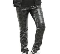Pantalon Travail Homme Pantalon Cuir Slim Décontracté Homme Pantalon Cyclisme Homme Pantalon Sport Plein Air Pantalon Coupe-Vent avec Poches Zippées Fitness Poche Arrière 206# 4XL