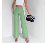 Pantalon Uni Avec Des Plis Et Un Design D'ourlet Droit L,M,S,XLUnicoloreÉtoffe