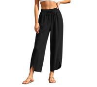 Pantalon Unie Grande Taille Coupe Ample élastique, Confort Quotidien
