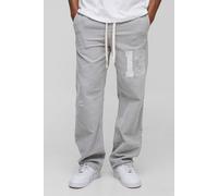 Pantalon universitaire large délavé en velours côtelé homme - gris - 32R, gris