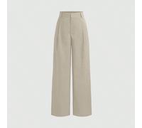 Pantalon Vela Rue de conception minimaliste avec fermeture à crochet et fermeture éclair, pantalon large semi-transparent de couleur unie léger, couleur abricot, pantalon large pour toutes les saisons