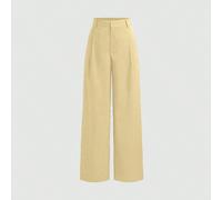 Pantalon Vela Rue de conception minimaliste avec fermeture à crochet et fermeture éclair, pantalon large semi-transparent de couleur unie léger, pantalon large à la mode pour toutes les saisons, print