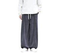 Pantalon Velours Homme Côtelé Baggy Pantalon Survetement, Pantalons Homme d'hiver Doublé Polaire Sportwear Thermique Chaud Coton Confortable Taille Elastique avec Poches Décontracté Pants