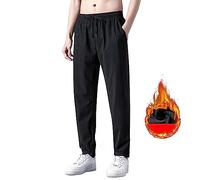 Pantalon Velours Homme Côtelé Large Bas De Jogging, Pantalons De Training Homme l'hiver Doublé Polaire Taille Elastique Thermique Coton Confortable avec Poches Doux Respirant Casual Pants