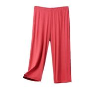 Pantalon Vieux Rose Femme Taille Enduit 3 Intérieur Pinces Leger Dentelle Tencel Bouffant Cheville Resserré Shorts Côté Ras Fourre Plaquées Survet Fourrure Bandes