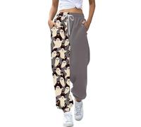 Pantalon VTT Femme Hiver Imprimé Bas Pantalon de Jogging Poches Taille Haute Sportif Gym Athlétique Fit Pantalon de Jogging Femme Trouver Pantalon, gris, L
