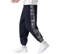 Pantalon VTT Homme,Pantalon de Sport Japonais Grande Taille en Velours côtelé à imprimé Floral de cajou pour Homme