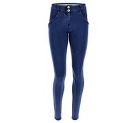 Pantalon WR.UP® Skinny Taille et Longueur Classiques en Denim foncé - Jeans Sombre-Couture Jaune - Small