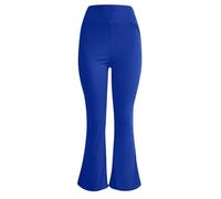 Pantalon Yoga Femme Pantacourt Grande Taille Survetement Fluide Été Sarouel Femmes Haute De Pantalons Sport pour Pilate Hippie Danser avec Jupe Court Patte D'éléphant Femme, Évasé Bleu S