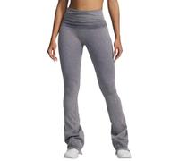 Pantalon Yoga Femme Robe Ete Jogging De Bootcut Femmes Legging Sport Évasé Loisirs Taille Vetement Patte D'elephant Sarouel Haute Pantalons pour Pilate Hippie Danser avec Jupe Court b-Grey L