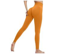 Pantalon Yoga Femme sans Couture, Legging Sport Confort Absolu, Tenue Fitness Seconde Peau, Collant Entraînement Respirant Extensible(Gold, S)