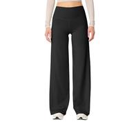 Pantalon Yoga Femme Sport Noir Sportswear Pattes Leggings Fitness Gym Exercice Jogging D'entraînement Pantalons Vetement Survetement Large De Femme, Bootcut, Taille Haute, pour Le Noir S