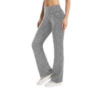 Pantalon Yoga Femme Sport Taille Elastique Fluide Été Patte D'éléphant Femme, Évasé Jogging Bas De Fitness Respirant pour Pilates, Et Tenue Décontractée Light Gris-1 M