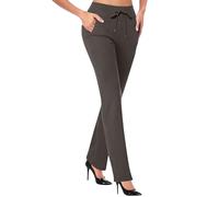 Pantalon Yoga Femme Taille Haute pour Fitness Entraînement Course à Pied Minceur Abdomen Élastique Confortable Bottes de Sport Legging Femme Sport(Grey, M)