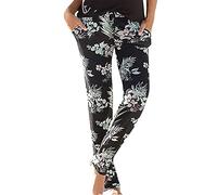 Pantalon Yoga Femmes Fluide Bouffant Pantalon Fluide Femme été Taille Haute Harem Pantalon Sport Femme Bloomers Sarouel Pants D'été Floral Imprimer Élastiquée Taille Yoga Sport Leggings