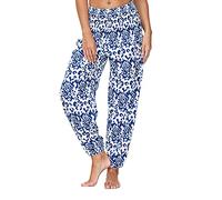 Pantalon Yoga Femmes Fluide Bouffant Pantalon Fluide Femme été Taille Haute Harem Pantalon Sport Femme Bloomers Sarouel Pants D'été Floral Imprimer Élastiquée Taille Yoga Sport Leggings