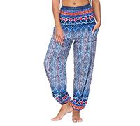 Pantalon Yoga Femmes Fluide Bouffant Pantalon Fluide Femme été Taille Haute Harem Pantalon Sport Femme Bloomers Sarouel Pants D'été Floral Imprimer Élastiquée Taille Yoga Sport Leggings