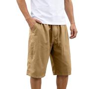Pantaloncini Cargo Classico da Uomo Vintage Shorts Elastici Pantaloni Corti da Lavoro Bermuda Casual Sportivi Pantalone Estivi Multi Tasche Pantaloncino in Cotone Senza Cintura,Bermuda Cargo Uomo