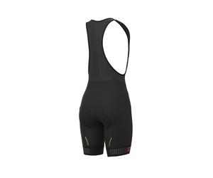 Pantaloncini Cyclisme Femme ALE' SOLID Traguardo Noir-Rose Fluo