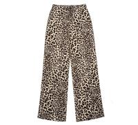 Pantaloni Alla Moda Con Stampa leopardata e Gamba dritta per Ragazze adolescenti, Pantaloni larghi e comodi, vestibilità comoda, Abbigliamento giovanile