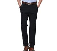 Pantalons chino pour hommes en coton, coupe confortable, jambe droite, décontracté, pour le travail, d'été, pour le bureau, loisirs, vêtements de travail extensibles, Noir , L