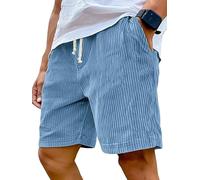 Pantalons Courts et Longs de Sport en Lin pour Homme, confectionnés dans Un Tissu en Lin Respirant et ornés de Broderies, Ils sont Parfaits pour Les Vacances et Les Loisirs. (Himmelblau,Grand)