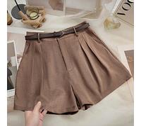 Pantalons courts/jupes élégants avec ceinture en couleur unie pour grandes tailles, convenant pour le trajet, la sortie, l'été, le travail au bureau, les fêtes, le style décontracté 0XL,1XL,2XL,3XL,4X