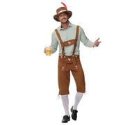 Pantalons De Costume Homme Salopette Short Renaissance Fete La Biere Oktoberfest Tenue Lederhose Deguisement Medieval Bavarois Pantalon Grande Taille Tyrolien Lederhosen Déguisement,Brun-4,L