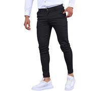 Pantalons de costume noirs pour hommes en coton, pantalons habillés extensibles, pantalons de travail slim à jambe effilée, pantalons de jogging légers, bas de survêtement à taille extensible