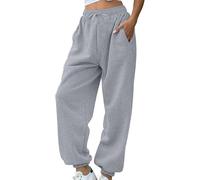 Pantalons De Jogging Femmes Grande Taille De Survêtement Poches À Cordon Coulissant Élastique Décontractés Pantalons Uni-Couleur avec Bas Cintré Lâche Confortable Pant Sport Yoga