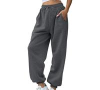 Pantalons De Jogging Femmes Grande Taille De Survêtement Poches À Cordon Coulissant Élastique Décontractés Pantalons Uni-Couleur avec Bas Cintré Lâche Confortable Pant Sport Yoga