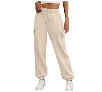 Pantalons De Jogging pour Femme Grande Taille De Survêtement Poches À Cordon Coulissant Elastique Casual Pantalon À Couleur Unie avec Bas Cintré Ample Longueur Pants Sarouel Jogging Yoga