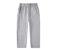 Pantalons de jogging pour hommes droits garçons filles jambes droites pantalons doux et confortables pantalons de jogging extensibles pantalons de jogging pantalons S garçons, gris, 5-6 ans