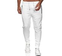 Pantalons de Jogging Sweat Pants pour Hommes en Coton Blanc L