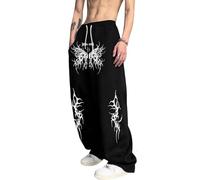 Pantalons de Jogging Y2k pour Homme et Femme Joggeurs Ample de Style Punk Gothique Pantalon de survêtement Hip-hop à Jambes Larges avec Poches
