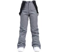 Pantalons De Ski à Bretelles pour Femmes Pantalons De Neige Pantalons Softshell Doublés Imperméables Pantalons De Randonnée Thermiques Pantalons Longs De Trekking Pantalons F, Gray, L