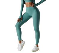 Pantalons de Sport Femmes Fitness Yoga Leggings Taille Haute Bout à Legging Femme Sexy Collants Gymnastique Pousser Pantalons(Green3,S)