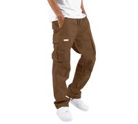 Pantalons de Sport Homme avec Cordon Coulissant Sweatpants Pantalon Cargo de Chantier Décontracté Baggy Jogging Pantalon Peintre Training Homme Café XXL