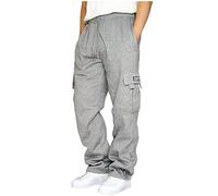 Pantalons De Sport Homme, Jogging Hommes Pantalon Cargo Homme Survêtement Homme Jogging Bas de Survêtement Camouflage Workwear Mode Pantalon asual Workout avec Poches Pantalon Noir Homme Gris L