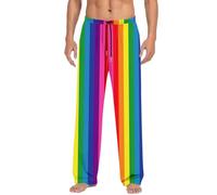 Pantalons de Sport Homme Pantalon Long à Cordon de Serrage imprimé Arc-en-Ciel pour Hommes(Light Yellow,M)