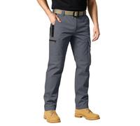 Pantalons de Sport Homme Training Elastique Cargo Large Mode Multipoches Pantalon Grande Taille Elastique de Ville Pantalon de Survêtement Classique Vetement de Sport Homme Gris M