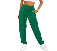 Pantalons de Survêtement Femme Sport Pantalons De Jogging Ample D'EntraîNement Bas Sport Pants De Couleur Unie avec Poches DéContractéEs d'automne Tracksuit Élastiquée Taille Cravate Pieds