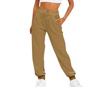 Pantalons de Survêtement Femme Sport Pantalons De Jogging LâChe d'entraînement Bas Sport Pants Uni-Couleur avec Poche en DéContracté Automne Hiver Tracksuit Taille Élastiqué Cravate Pieds
