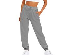 Pantalons de Survêtement Femme Sport Pantalons De Jogging LâChe d'entraînement Bas Sport Pants Uni-Couleur avec Poches en DéContracté Automne Hiver Tracksuit Taille Élastiqué Cravate Pieds