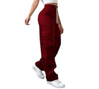 Pantalons De Travail Femme Cargo Y2K Ample Pant Multi Poches Zippé Casual Pantalon Femme Vacances Confortable Elastique Vetement Coton Streetwear Camping